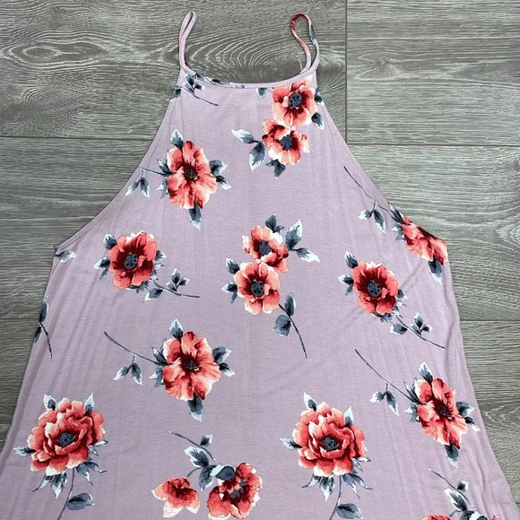Forever 21+ Lavender Floral Sleeveless Swing Dress 1X - Picture 4 of 13